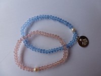 pulseras de quarzo con medalla de plata. cod 24